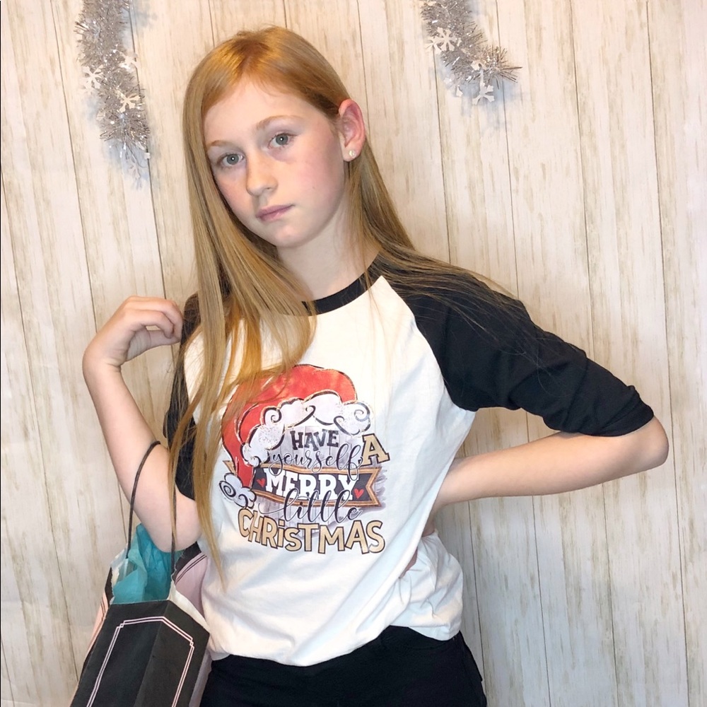 Merry Christmas Raglan Tee (Youth)
